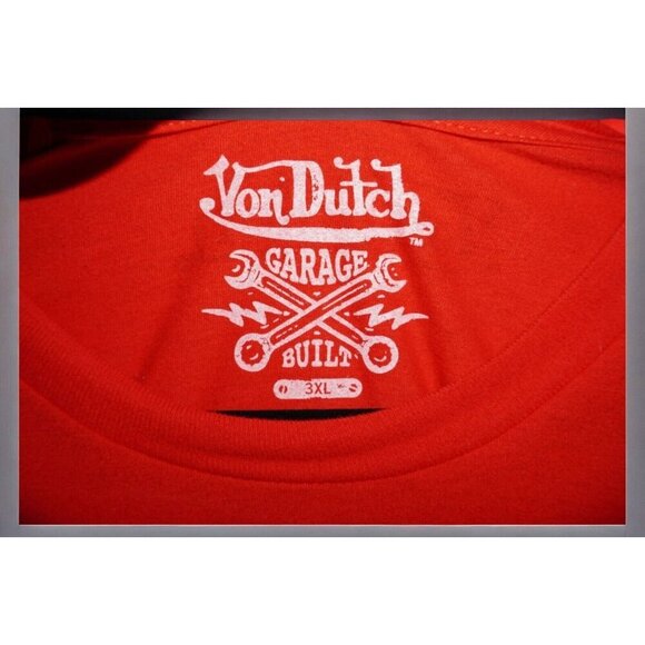 Von Dutch Garage Built Red Graphic T-Shirt 3XL Y2K Streetwear EUC - Picture 5 of 13